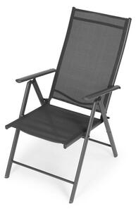 Sada 2 skládacích ocelových zahradních židlí s nastavitelným opěradlem ModernHome - šedá WR1652 GRAY