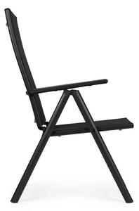 Sada 2 skládacích ocelových zahradních židlí s nastavitelným opěradlem ModernHome - černá WR1652 BLACK