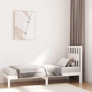 Rám postele bílý masivní borovice 75 x 190 cm malé jednolůžko 3103894
