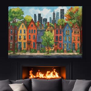 Obraz na plátně - Zelená ulička New Jersey FeelHappy.cz Velikost obrazu: 210 x 140 cm