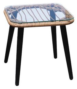 ModernHOME Ratanový set zahradního nábytku se židlemi a stolem se skleněnou deskou
