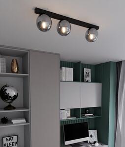 Stropní svítidlo FIT 3 – černé, grafitové sklo, 3× E14, šířka 70 cm