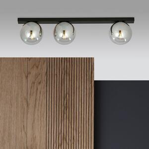 Stropní svítidlo FIT 3 – černé, grafitové sklo, 3× E14, šířka 70 cm