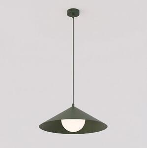 Závěsné svítidlo MONO 1M – olivově zelené, bílé sklo, 1× E14, šířka 40 cm