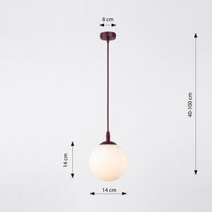 Závěsné svítidlo COSMO 1 – vínové, opálové sklo, 1× E14, šířka 12 cm