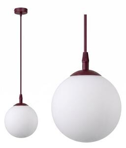 Závěsné svítidlo COSMO 1 – vínové, opálové sklo, 1× E14, šířka 12 cm