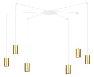 Závěsné svítidlo TRAKER 6 – bílé / zlaté, 6× GU10, šířka 300 cm