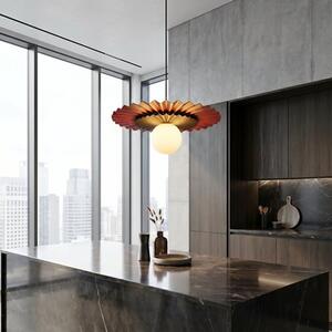 Závěsné svítidlo UMBRA 1 – oranžové / černé, bílé sklo, 1× G9, šířka 35 cm