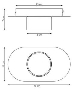 Stropní svítidlo DIAZ 1 – černé, 1× GX53, šířka 20 cm