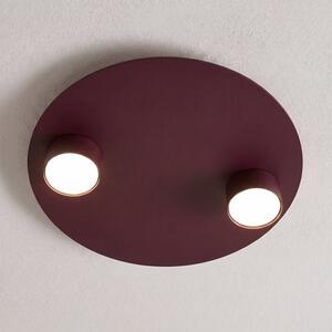 Stropní svítidlo BOLX 2 – vínové, 2× GX53, šířka 40 cm