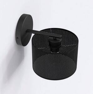 Nástěnné svítidlo LUX K1 – celočerné, textilní stínidlo, 1× E27, šířka 20 cm