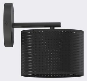 Nástěnné svítidlo LUX K1 – celočerné, textilní stínidlo, 1× E27, šířka 20 cm