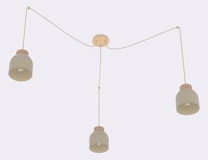 Závěsné svítidlo KRU 3 – moka, 3× E27, šířka 300 cm