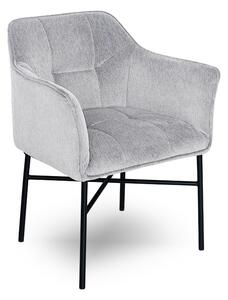 Židle čalouněné z podlokietnikami Rozalio - jasný šedý Sigma 08 / černé Nohy