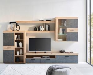OBÝVACÍ STĚNA dub artisan Carryhome - Kompletní obývací stěny