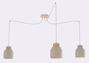 Závěsné svítidlo KRU 3 – moka, 3× E27, šířka 300 cm