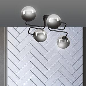Stropní svítidlo BRENDI 4 – černé, grafitové sklo, 4× E14, šířka 55 cm