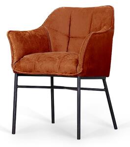 Čalouněná židle Rozalio s područkami - Salvador 14 oranžová / černé nožky