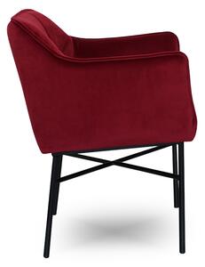 Čalouněná židle Rozalio s područkami - Salvador 13 červená / černé nožky