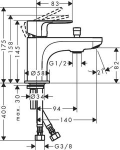 Hansgrohe Rebris S vanová baterie na vanu chrom 72436000