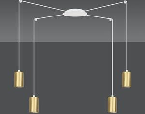 Závěsné svítidlo TRAKER 4 – bílé / zlaté, 4× GU10, šířka 300 cm
