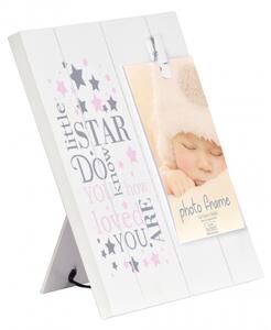 Dětský fotorámeček 10x15 s kolíčkem LITTLE STARS růžový