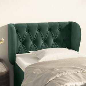 Čelo postele typu ušák tmavě zelené 83x23x78/88 cm samet