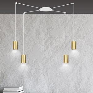 Závěsné svítidlo TRAKER 4 – bílé / zlaté, 4× GU10, šířka 300 cm