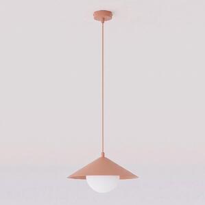 Závěsné svítidlo MONO 1S – korálové, bílé sklo, 1× E14, šířka 31 cm