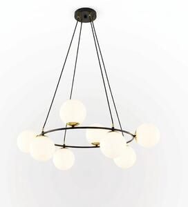 Závěsné svítidlo AZURA 8 – černé, opálové sklo, 7× E14, šířka 75 cm