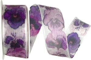 Stuha organzová ORGANDY VIOLETT 25mm x 3m (8,-Kč/m)
