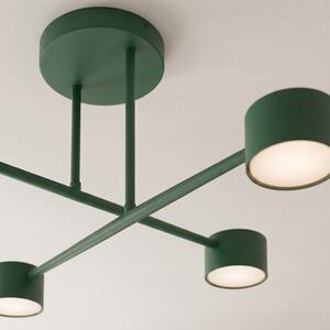 Stropní svítidlo HALO 4 – olivově zelené, 4× GX53, šířka 60 cm