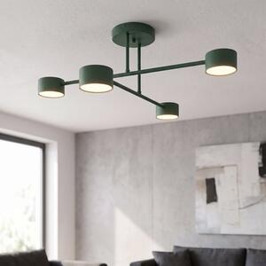Stropní svítidlo HALO 4 – olivově zelené, 4× GX53, šířka 60 cm