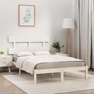 Rám postele bílý masivní dřevo 200 x 200 cm 3104694
