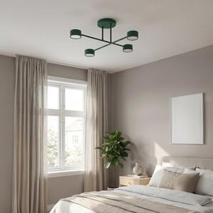 Stropní svítidlo HALO 4 – olivově zelené, 4× GX53, šířka 60 cm