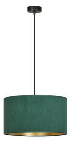 Závěsné svítidlo HILDE 1 – černé, zelené textilní stínidlo, 1× E27, šířka 35 cm