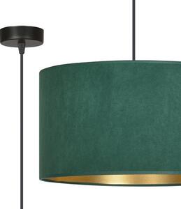 Závěsné svítidlo HILDE 1 – černé, zelené textilní stínidlo, 1× E27, šířka 35 cm