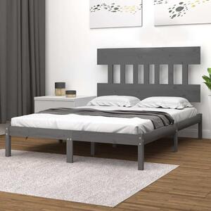 Rám postele šedý masivní dřevo 200 x 200 cm 3104760