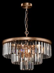 Maytoni Závěsné LED křišťálové svítidlo REVERO, Ø 50 cm, 7xE14, Barva: Mosaz