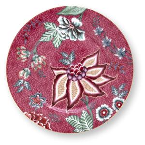 Pip Studio talíř Flower Festival tmavě růžový, 17 cm