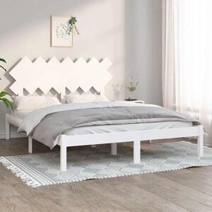 Rám postele bílý 140 x 190 cm masivní dřevo 3104849