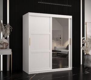 Šatní skříň Abi Ramiro 2 Barva korpusu: Bílá, Rozměry: 150 cm, Dveře: Bílá + zrcadlo