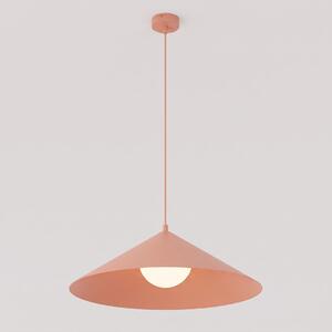 Závěsné svítidlo MONO 1L – korálové, bílé sklo, 1× E14, šířka 50 cm
