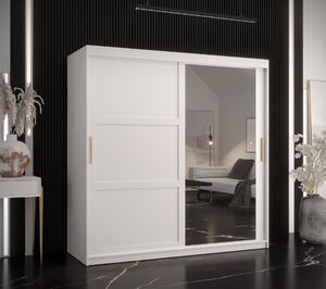Šatní skříň Abi Ramiro 2 Barva korpusu: Bílá, Rozměry: 180 cm, Dveře: Bílá + zrcadlo
