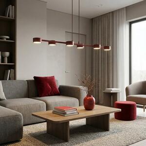 Závěsné svítidlo MEGARA 6 – vínové, 6× GX53, šířka 95 cm