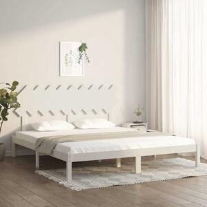 Rám postele bílý 180 x 200 cm Super King masivní dřevo 3104884