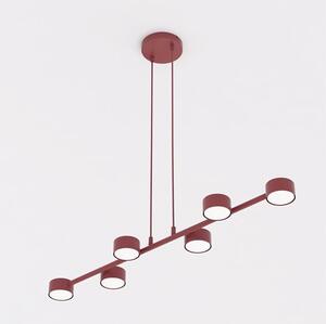 Závěsné svítidlo MEGARA 6 – vínové, 6× GX53, šířka 95 cm