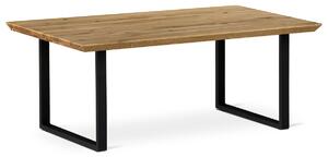 Stůl konferenční 110x70 cm, masiv dub, přírodní hrana, kovová noha "U" 6x2 cm - KS-F110U DUB