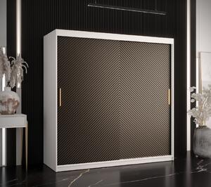 Šatní skříň Abi Riflo Slim Jodelka 1 Barva korpusu: Bílá, Rozměry: 180 cm, Dveře: Černá - bez zrcadla