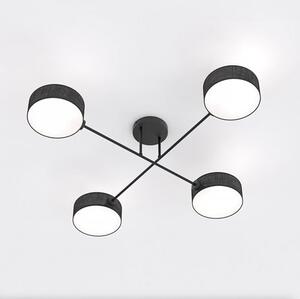 Stropní svítidlo MAGA 4 – celočerné, textilní stínidla, 4× E14, šířka 96 cm